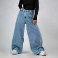 Custom Women's Eco-Friendly Mid Waist Light Wash Casual Loose Fit Denim Boyfriend Jeans