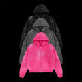 Custom Rhinestone Zip up Hoodie Unisex Zipper Rhinestone Hoodie Manufacturer