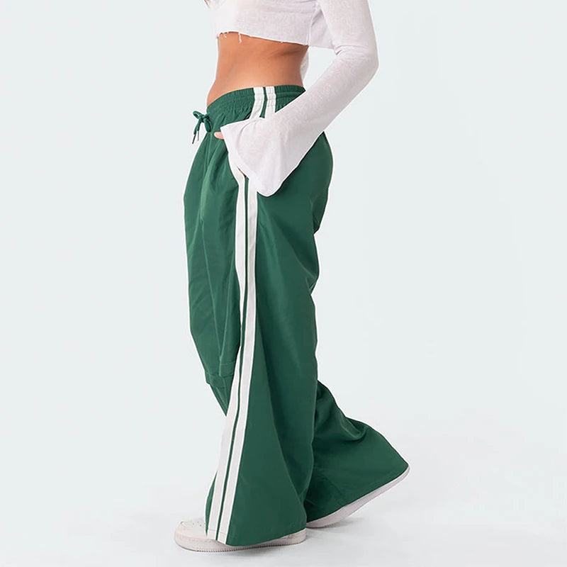 Custom Women's Casual Flat Front Spring Track Pants-Eco-Friendly Anti-Wrinkle Polyester/Nylon Loose Fit