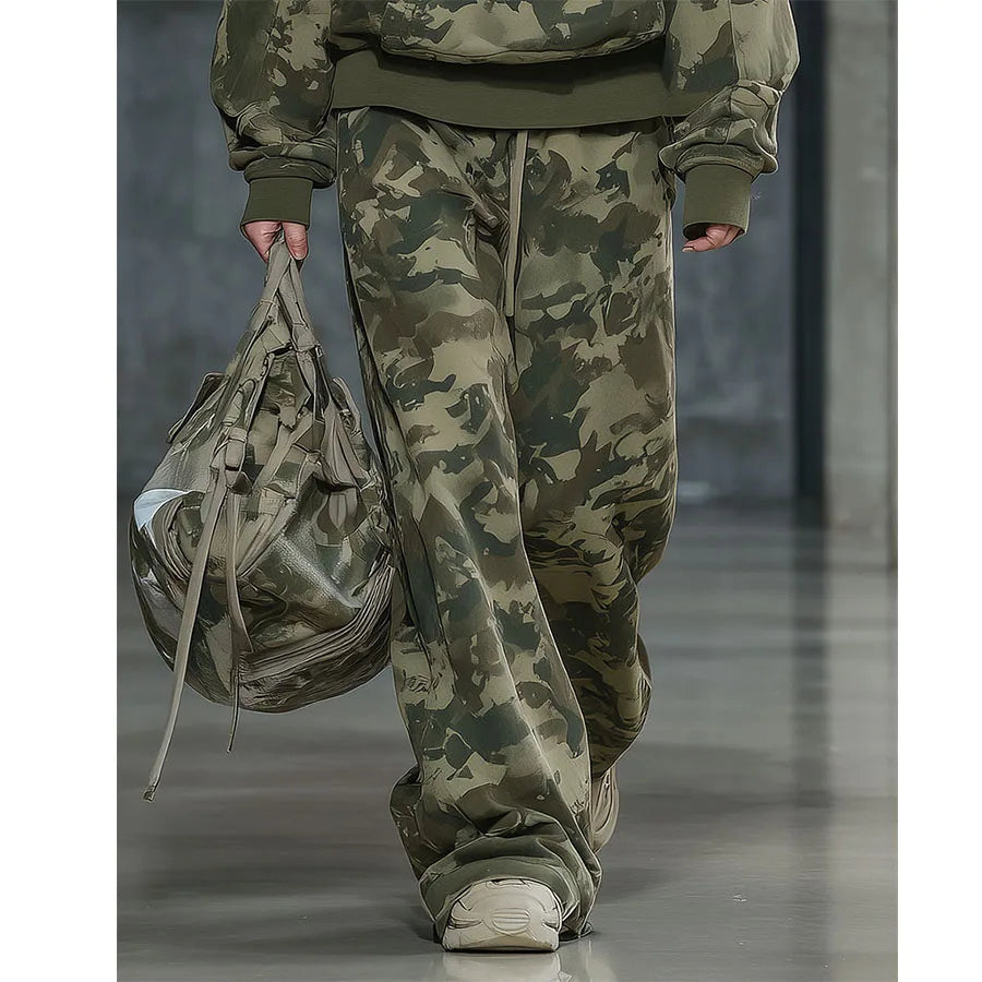 Custom Women's Printed Camouflage Fur Tracksuit for Women Jogger Set Camo Hoodie and Sweatpants