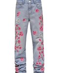 Wholesale Men's Casual Embroidery Jeans Pants for Men Embroidered Jean Manufacturer