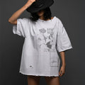 Custom logo Women's Casual T-shirts for Women Streetwear Oversized T-shirt Wash Tshirt