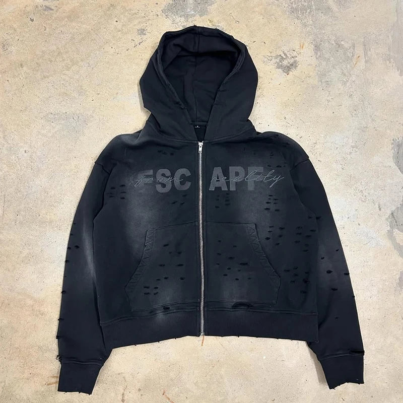 Custom Premium 400gsm 100% Cotton Solid Zipper-Up Hoodie Unisex Autumn Eco-Friendly Oversized