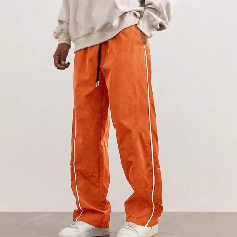 Custom Elastic Mid Rise Lightweight Loose Nylon Jogger Pants Men Casual Polyester Track Pants