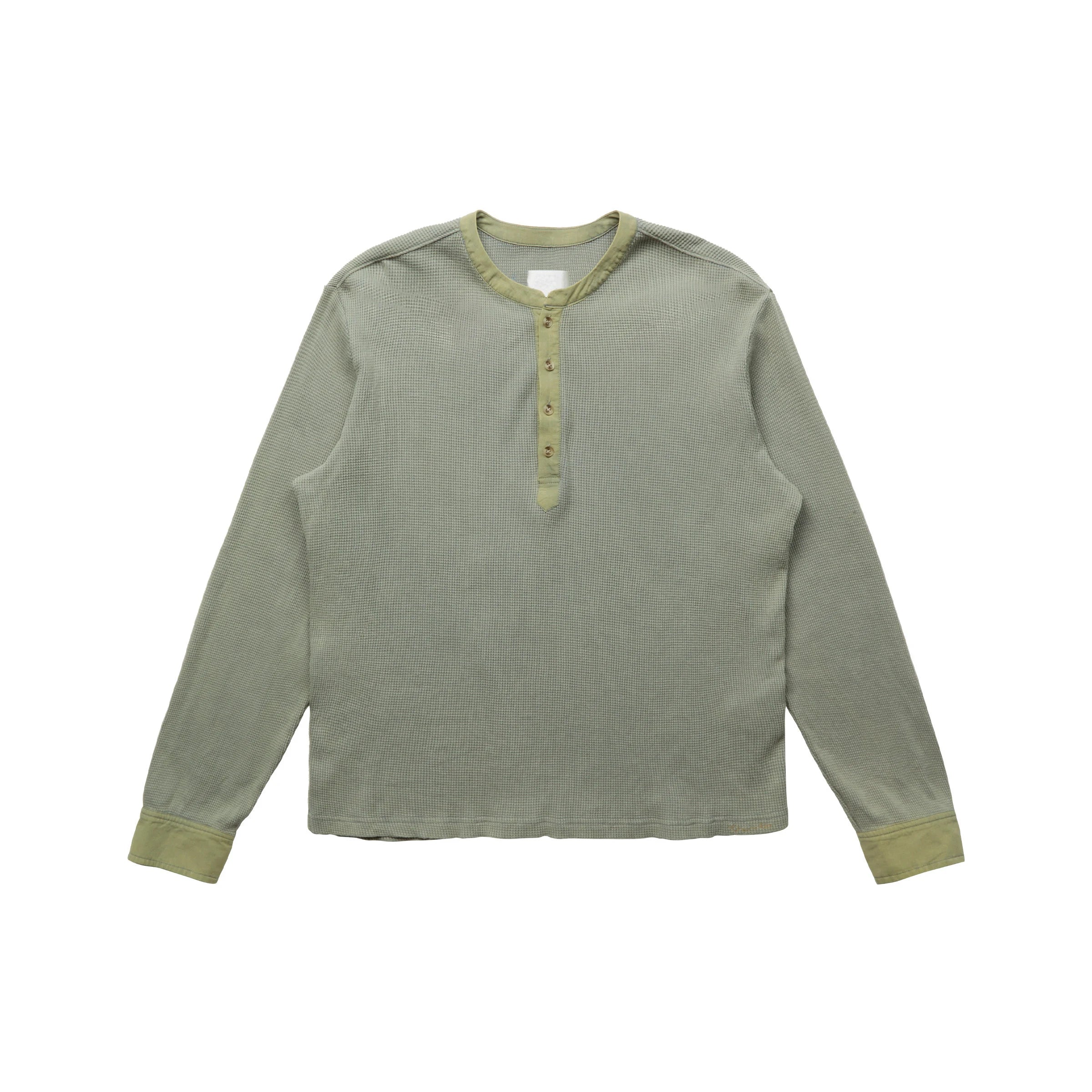 Custom Men's Casual Men Waffle Knit T-shirt Boxy Fit Cotton Henley T-shirt for Men Long Sleeve t Shirt