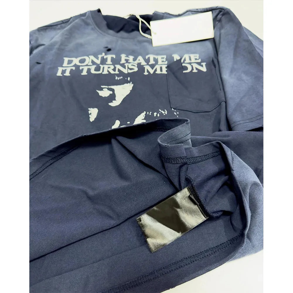 Custom Heavyweight 100% Cotton Street Wear  Printed Short Sleeved Wash Tshirt Men's Clothing T-shirts for Men