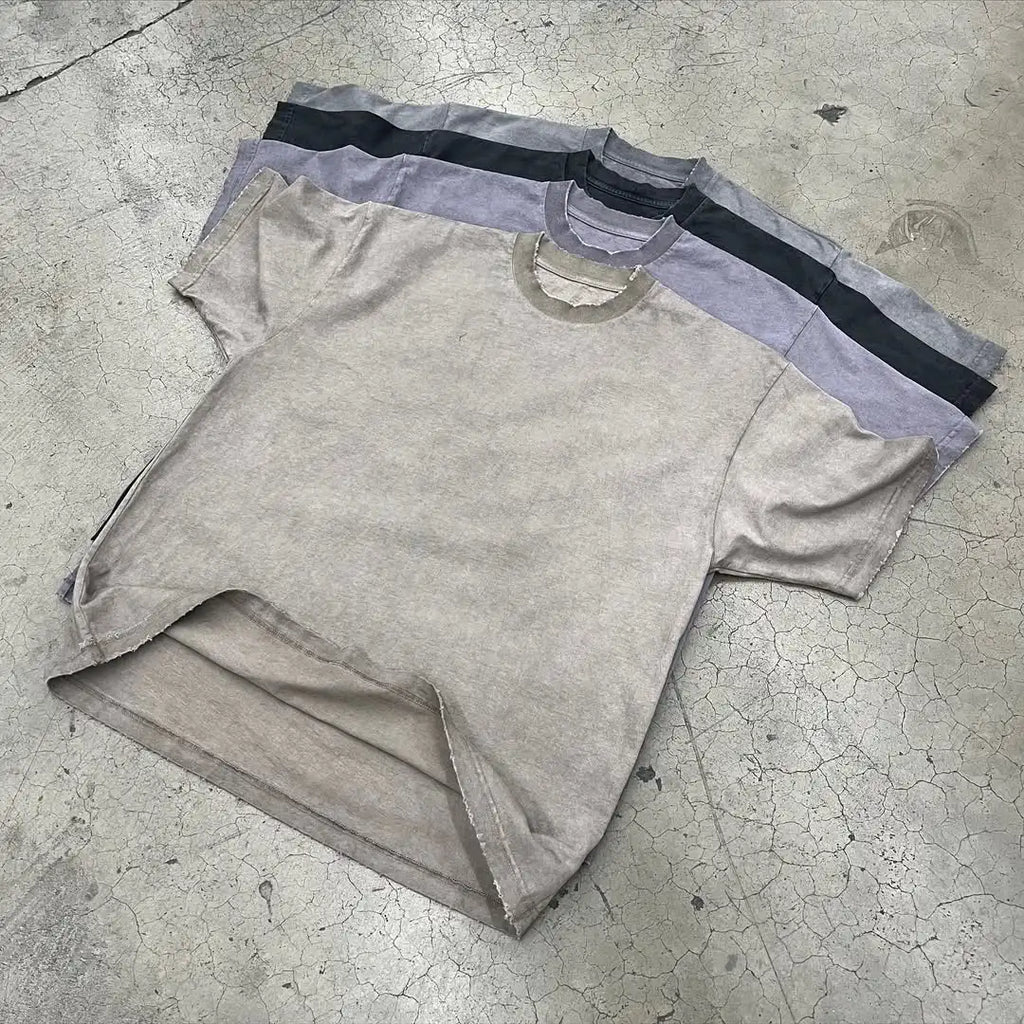 Custom 280 Gsm Tshirt Vintage Acid Wash t Shirt Unisex Plain Tee Shirt Homme