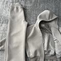 Custom Plus Size Winter Heavyweight Casual Solid Track Suit for Men High Quality Satin Lined Drawstring Hoodie Sweatpants Set