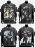 Custom logo Men's Cotton Dtg Printed T-shirts Vintage Wash Graphic Print on Demand T-shirt for Men
