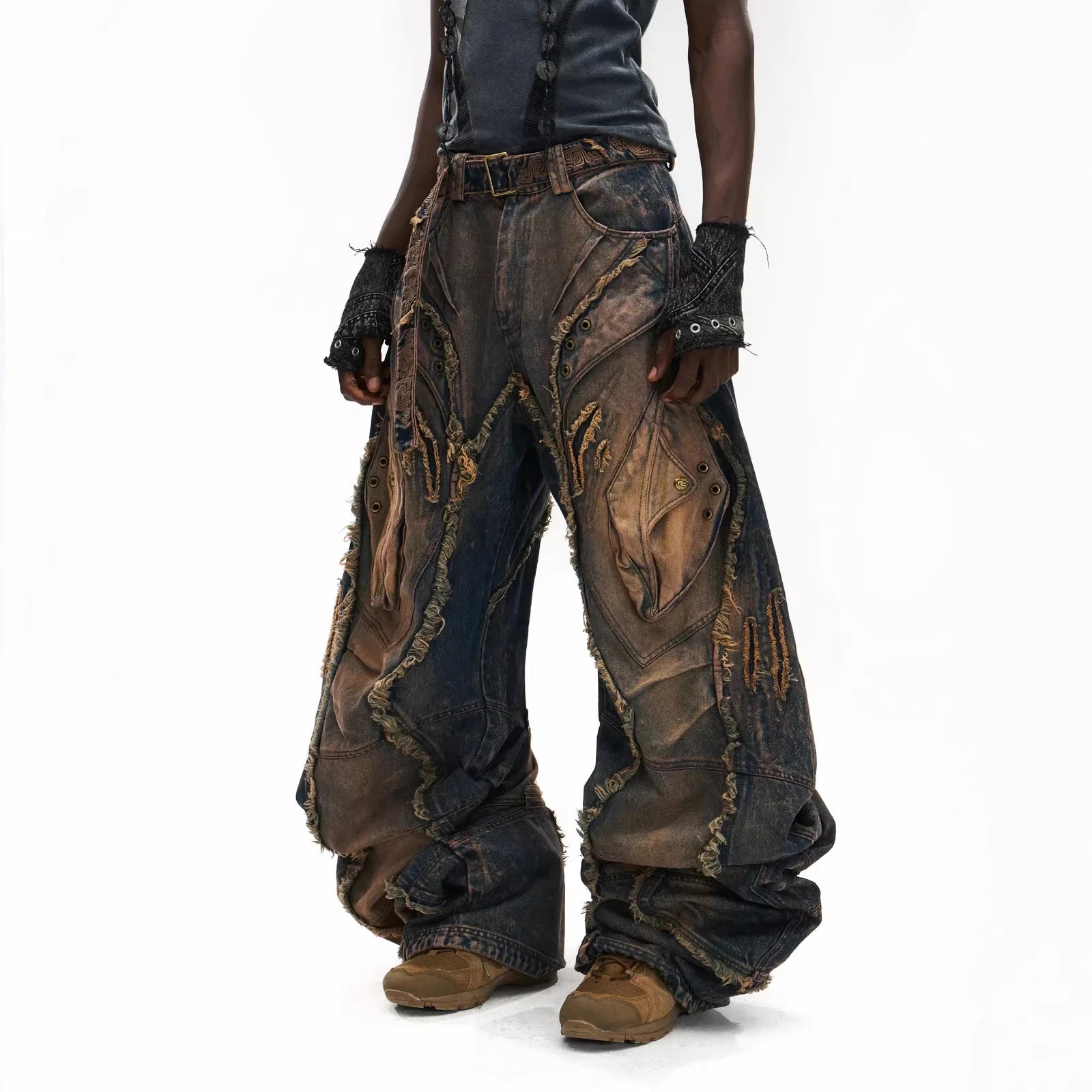 Wholesale  Men's Heavy Duty Denim Jeans Light Wash Heavyweight Streetwear Baggy Denim Jeans Pants