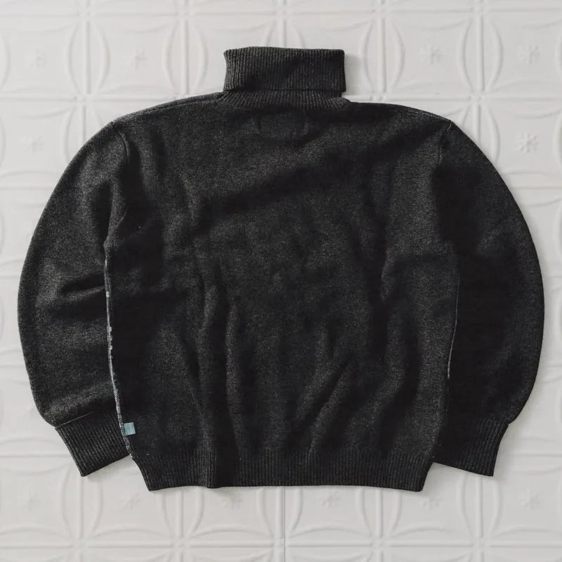Customizable High Neck Sweater for Men Turtleneck Sweater High Quality Chunky Knit Sweaters