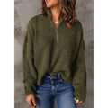 Custom Plus Size Women's Winter Sweaters Quarter Zip Sweater Ladies Pullover Sweater
