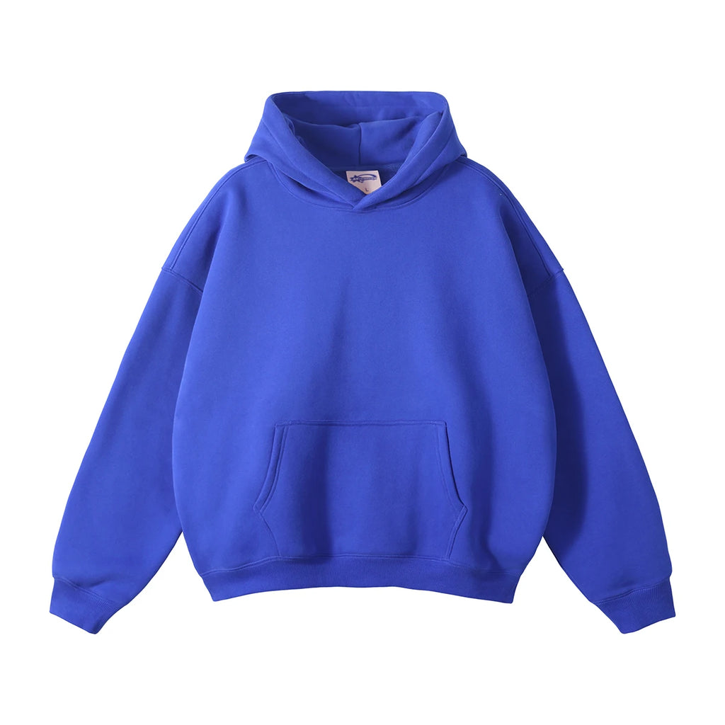 Custom Heavyweight 100% Cotton Pullover Hoodie 3D Embossed Streetwear Oversized and Hooded with Solid Pattern for Men