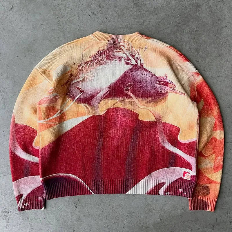Custom Men's Casual Knitted Sweater Men Pullover Sweater Printed Latest Sweater Design Knit wear