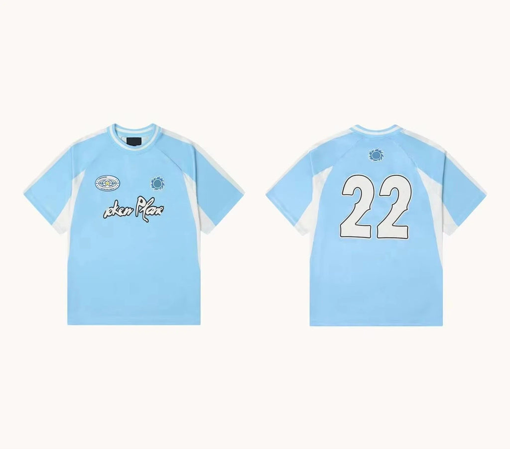 Custom Sublimation Transfer Print V-Neck Polyester Mesh Boxy Oversized Quick Dry Soccer Basketball Jersey T-shirt for Men