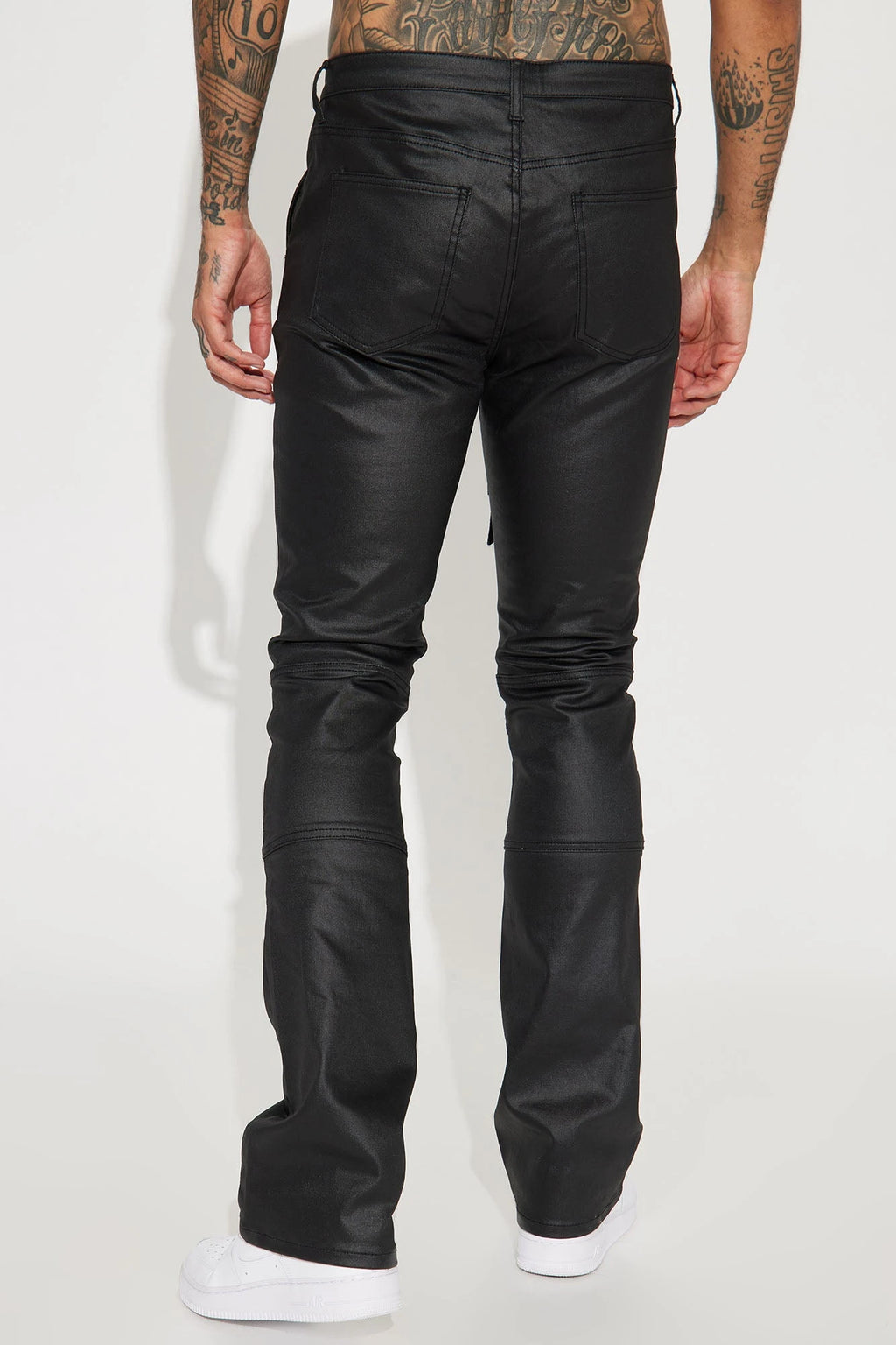 Custom Men's Coated Stacked Skinny Flare Pants Pants for Men Slim Fit Bootcut Pants Manufacturer