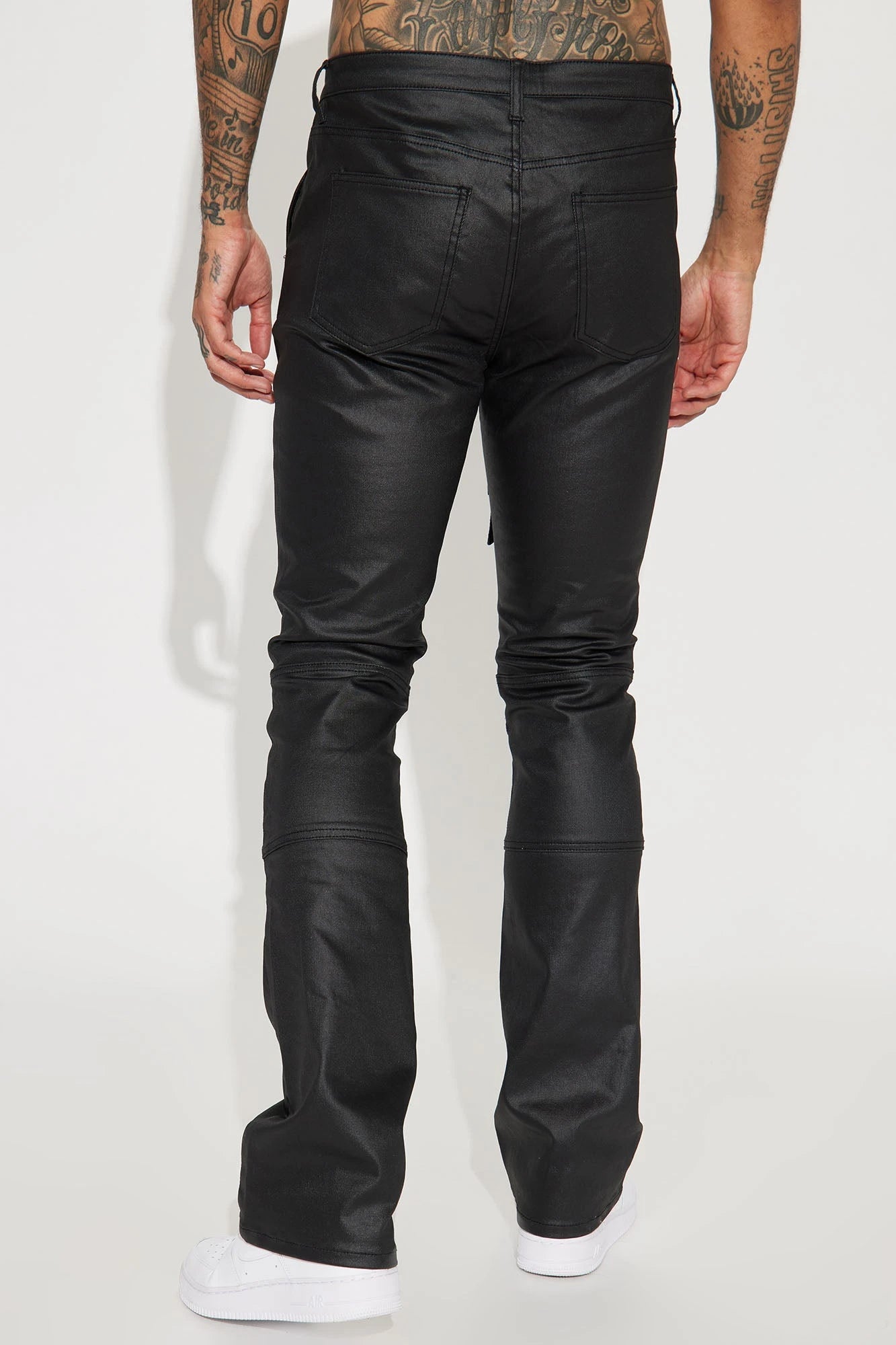 Custom Men's Coated Stacked Skinny Flare Pants Pants for Men Slim Fit Bootcut Pants Manufacturer