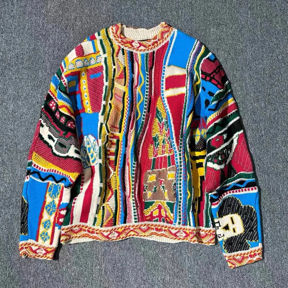 Custom Clothing Pullover Sweater for Men Women Oversized Crewneck Sweater Vintage Knitting Jacquard Knitted Sweater