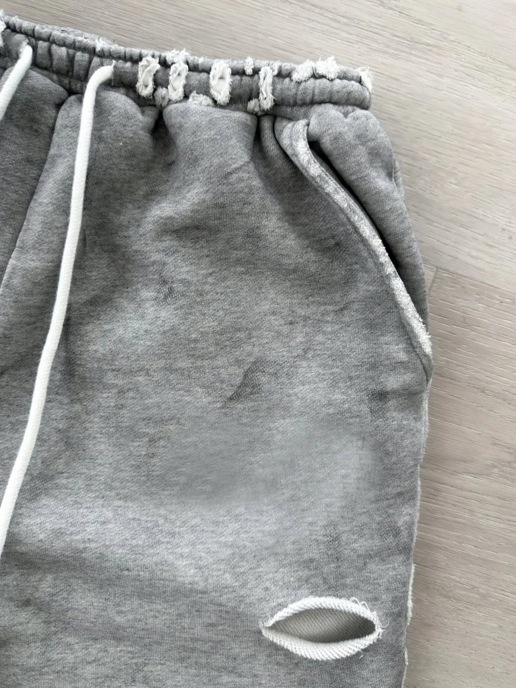 Custom 100% Organic Cotton Grey Sweat Pants French Terry Vintage Distressed 460 Gsm Sweatpants for Men