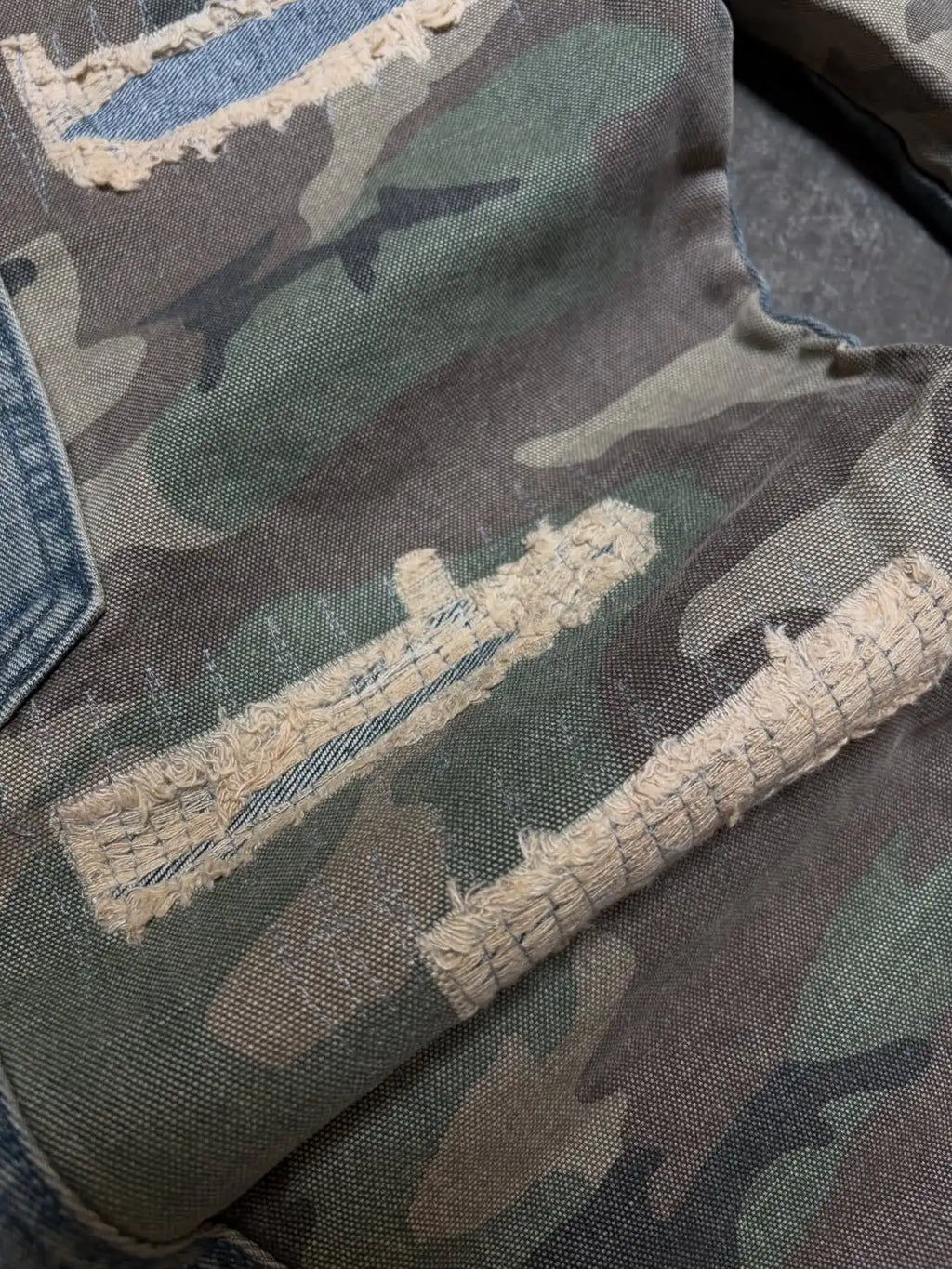 Custom Men's Jogger Jeans Distressed Camo Denim Pants for Men Cargo Denim Jeans