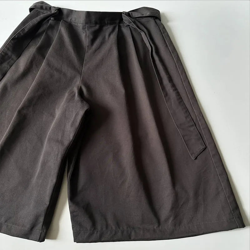 Custom Casual Pleated Bermuda Shorts for Men Mid Waist 100% Polyester Baggy Shorts