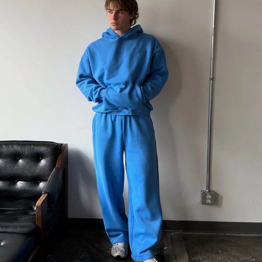 Custom Plain pink Sweat Suit Unisex Stylish Blank Mens Sweatsuits Hoodie and Sweatpants Set