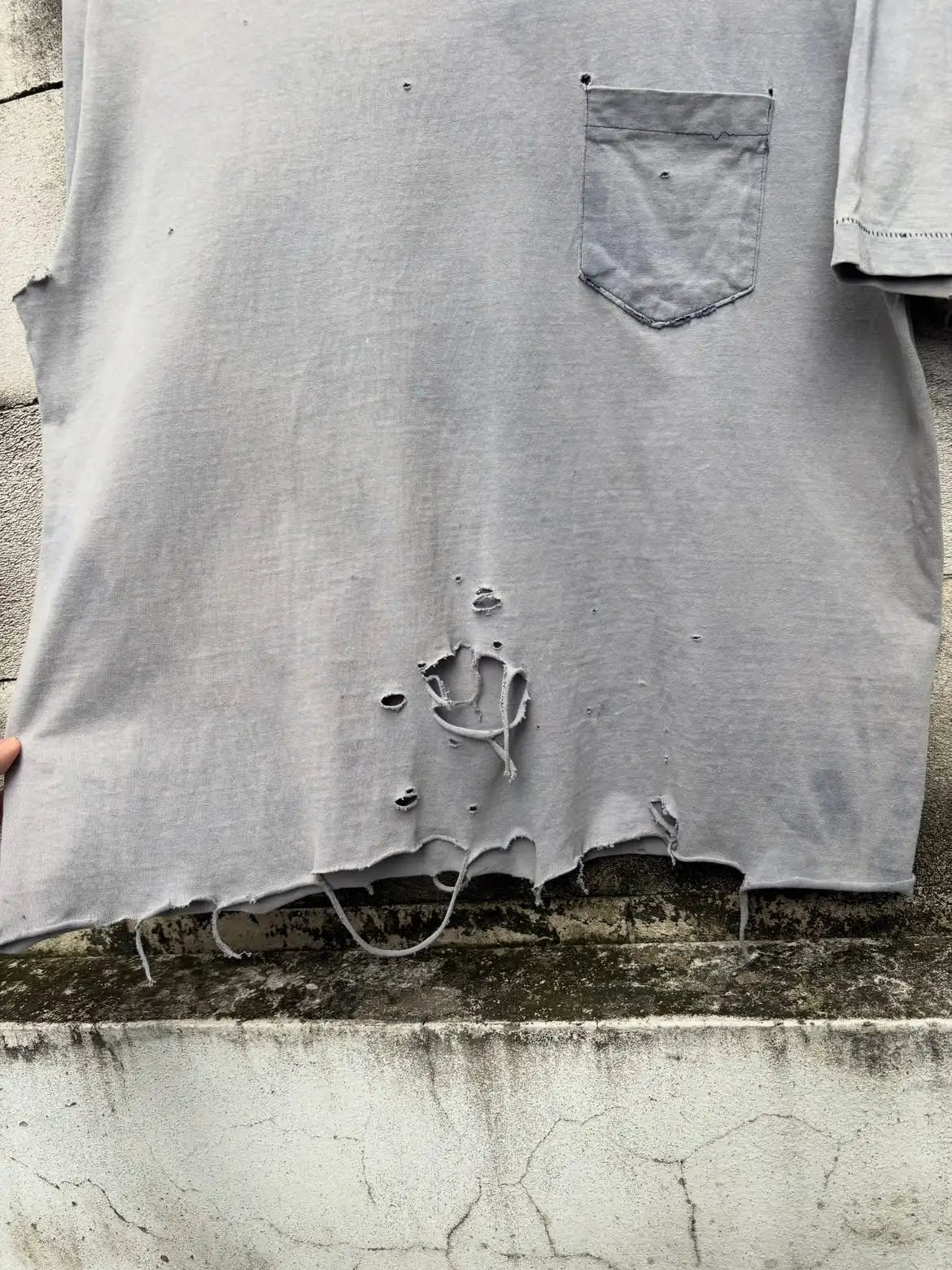 Custom Acid Wash t Shirt Oversize Vintage Pocket Tee t Shirt for Men Distressed Tshirt