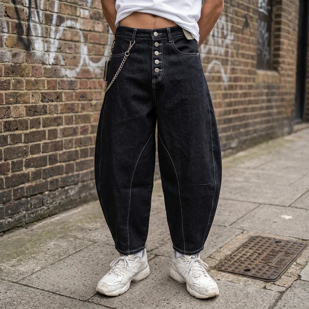 Custom Barrel Jeans Men Baggy Japan Style Barrel Jeans Men Japanese Raw Selvedge Denim Jeans 16 oz