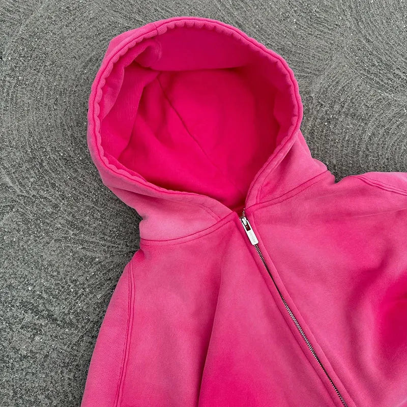 Custom Women Hoodies and Sweatshirts Zipper Cropped Hoodie Woman