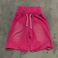 Custom Men's Baggy Sweat Shorts Double Waistband Distressed French Terry Shorts for Men