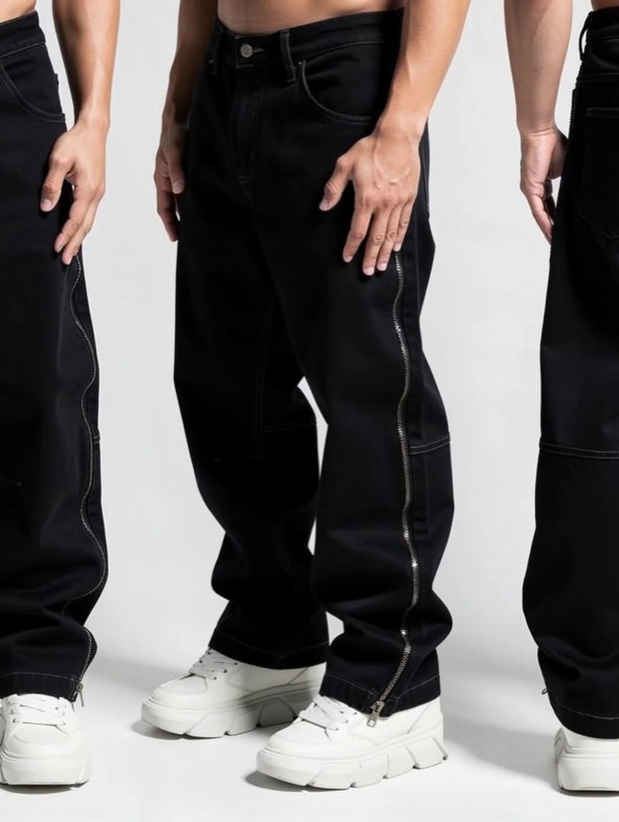 Custom Baggy Denim Jeans Pants Men Zipper Straight Fit Jeans High Quality