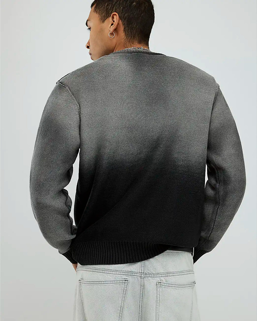 Custom Winter Thick Cashmere Men's Knitted Pullover Sweater Vintage Wash Knit Sweater