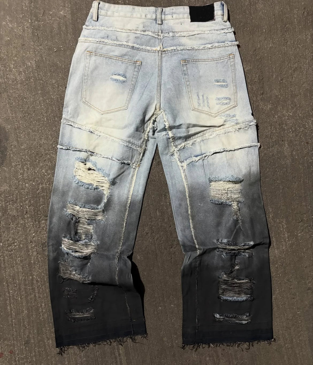 Custom Men Distressed Jeans Streetwear Ripped Denim Jeans for Men
