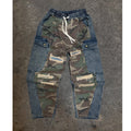 Custom Men's Jogger Jeans Distressed Camo Denim Pants for Men Cargo Denim Jeans