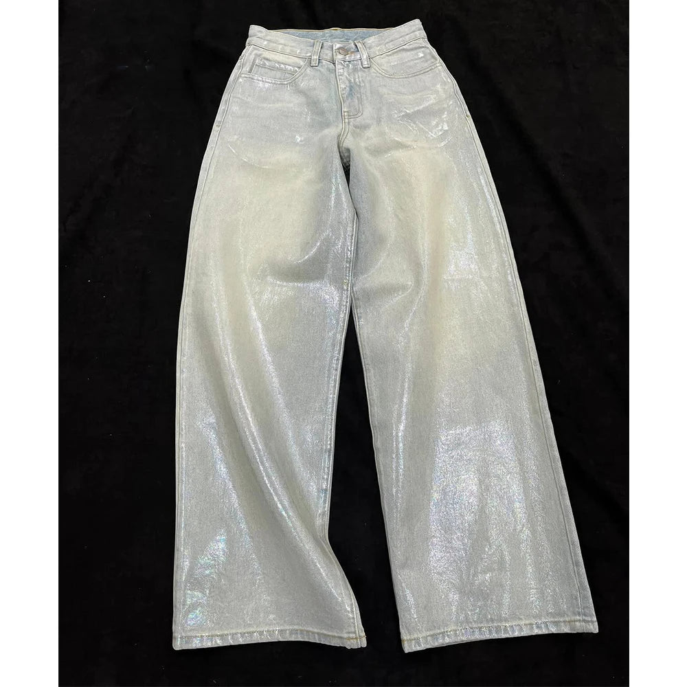 Custom Shiny Denim Jeans Men Vintage Straight Fit Jean Manufacturers