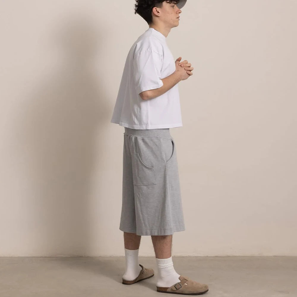 Custom Women Cotton 3/4 Sweatpants Shorts for Men 3/4 Baggy Long Length Sweat Shorts Unisex