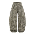 Custom Eco-Friendly Casual Spring Women's Loose Fit Leopard Print Wide Leg Barrel Pants Polyester/Cotton New Styles