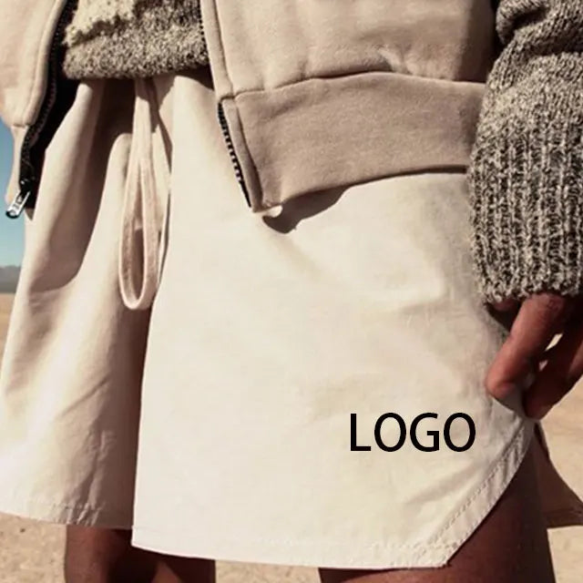 Custom Casual Long Drawstring French Terry Heavy Mens Unisex Fleece Cotton Breathable Eco-Friendly Training Athletic Shorts