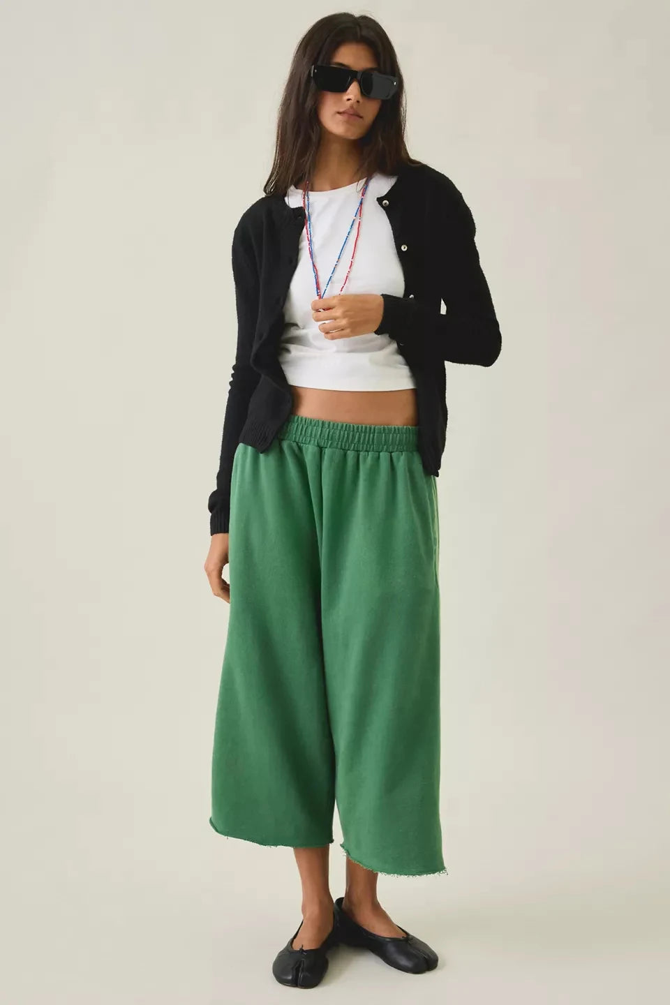 Custom Women's Wide Leg Cropped Jogger Pants for Women Cotton Baggy Sweatpants