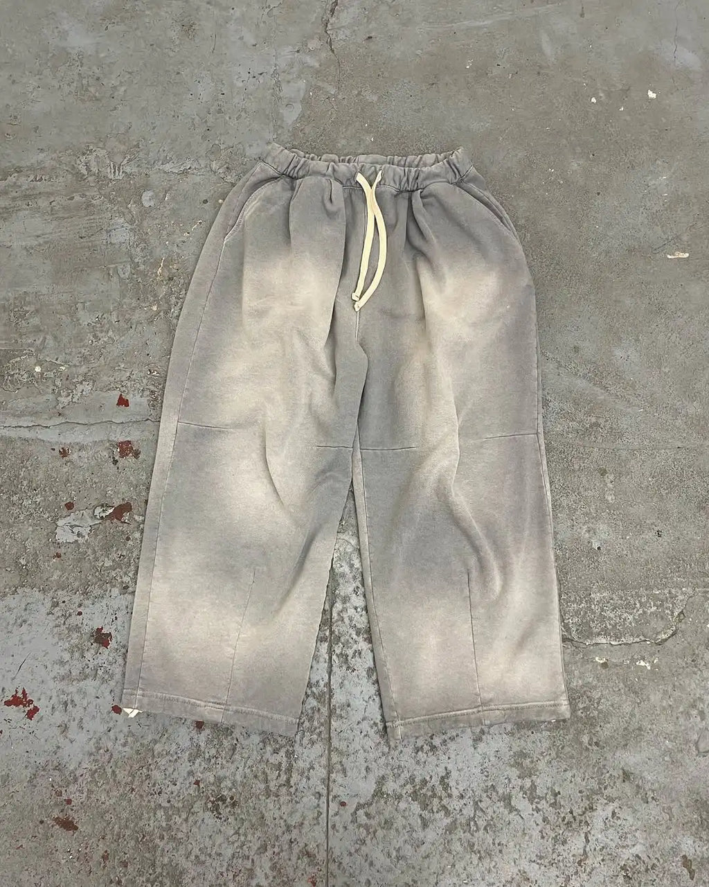 Custom 100% Cotton Casual Baggy Sweatpants Baggy Acid Wash Sweatpants for Men Vintage Heavyweight Grey Fleece Sweatpants