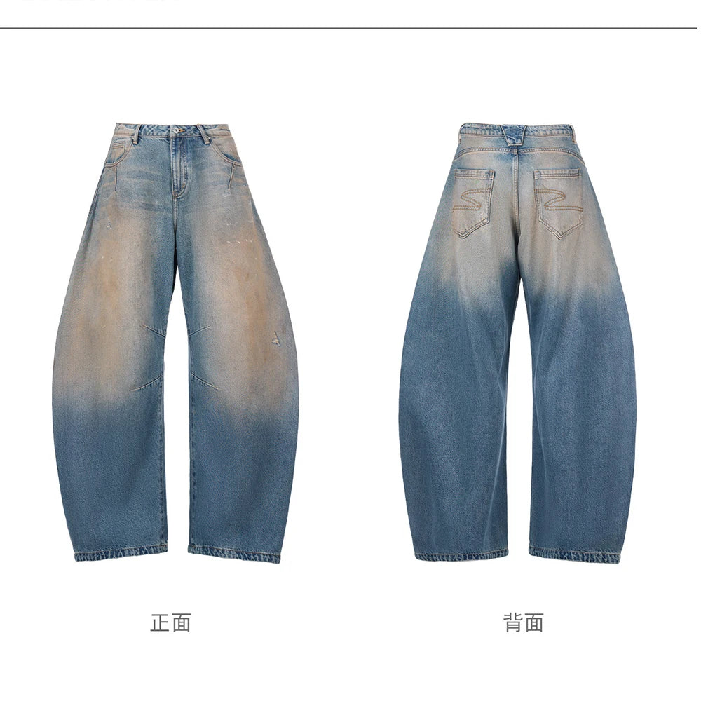 Custom Women's Wide-leg Baggy Jeans Women Casual Barrel Denim Jeans Pants