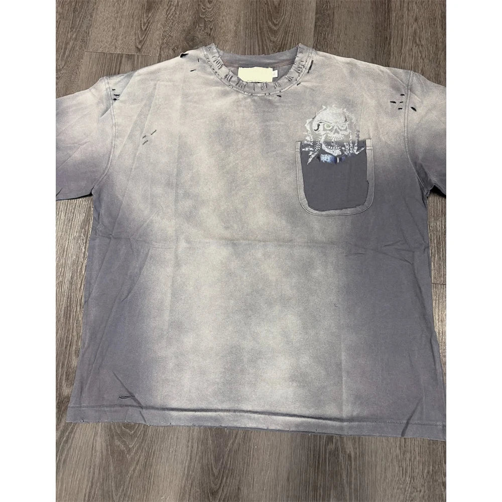 Custom Acid Wash Tshirt 300 Gsm High Quality Tee Shirt Vintage Homme Designer Tshirts for Men