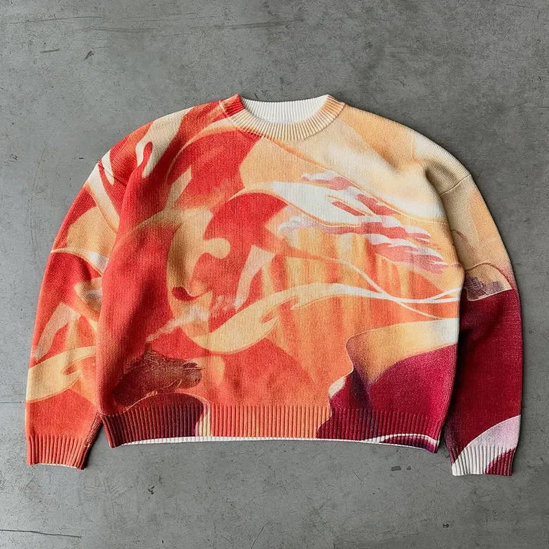 Custom Men's Casual Knitted Sweater Men Pullover Sweater Printed Latest Sweater Design Knit wear