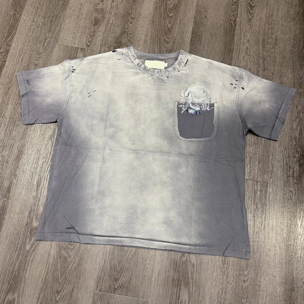 Custom Acid Wash Tshirt 300 Gsm High Quality Tee Shirt Vintage Homme Designer Tshirts for Men