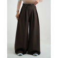 Custom Women's Wide Leg Pants Set High Waist Pleated Korean Pants for Women Baggy Trouser Pants