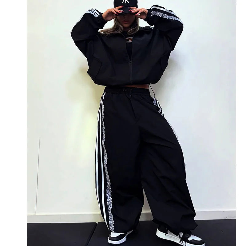 Custom Woman Sweatsuit Outfits for Women Sets 2 Piece Baggy Track Suits Womens Windbreaker Tracksuit