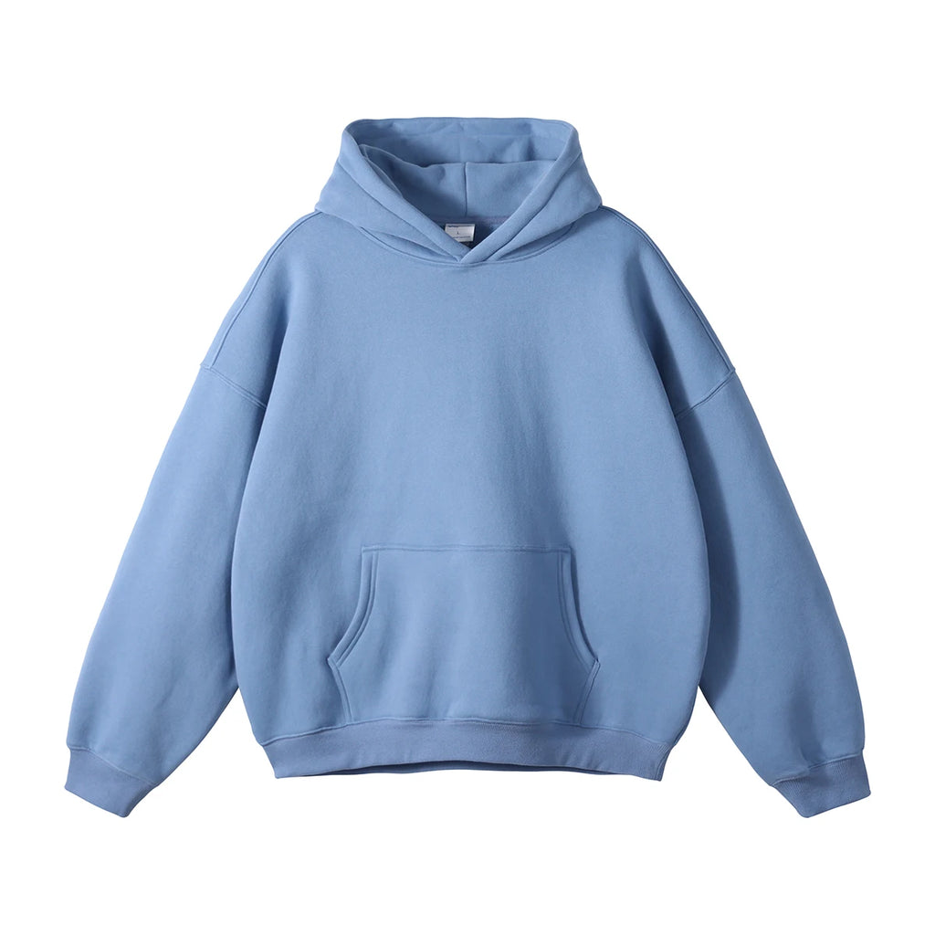Custom Heavyweight 100% Cotton Pullover Hoodie 3D Embossed Streetwear Oversized and Hooded with Solid Pattern for Men