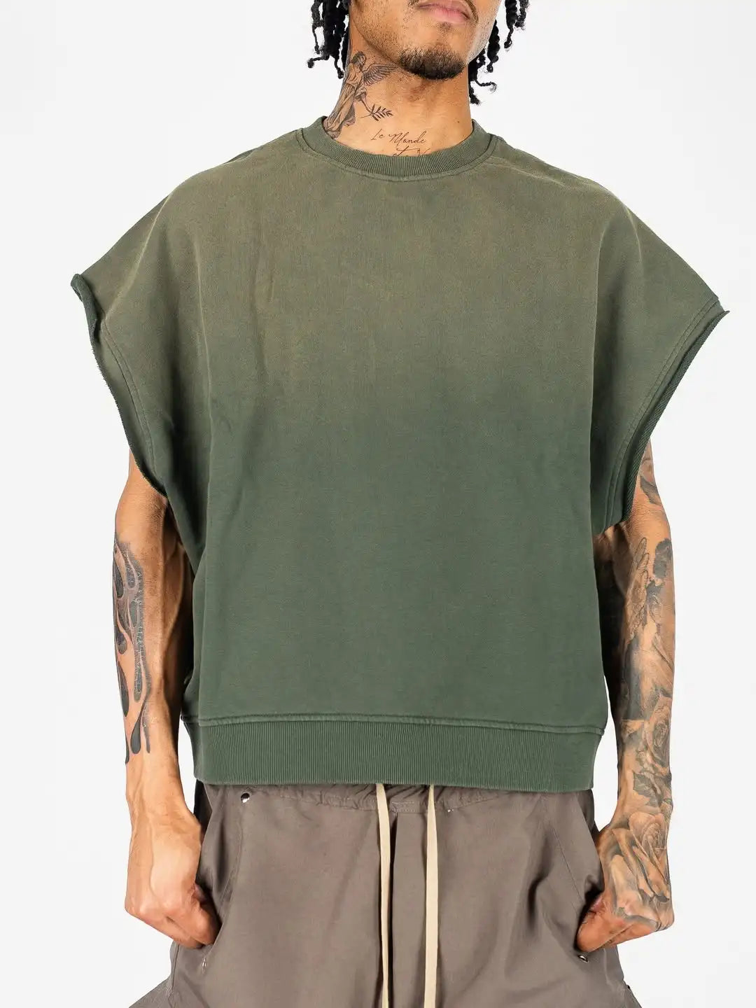 Custom Men's Cotton tank Top French Terry Sleeveless Shirts for Men Plain Oversized tank Top