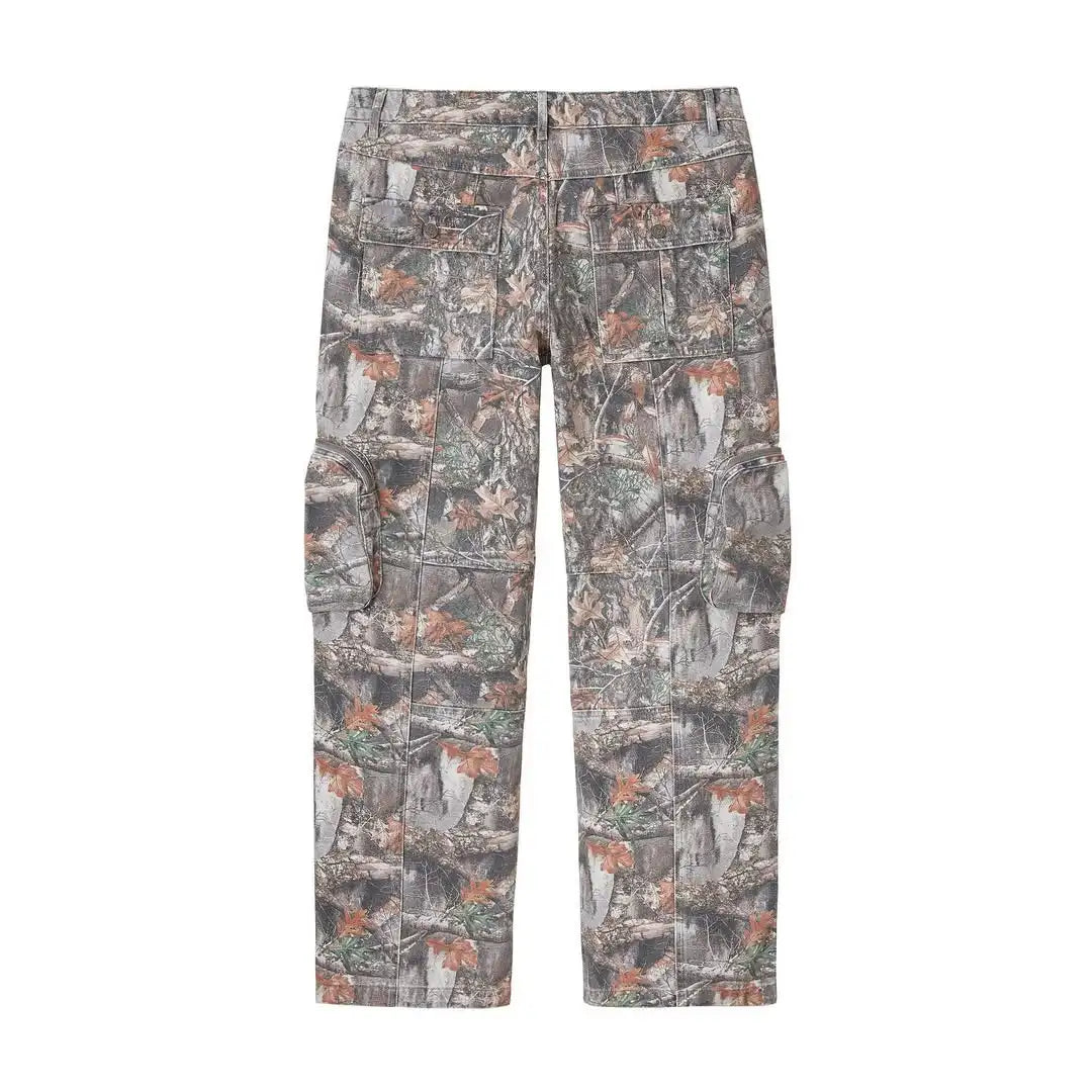 Oem Custom Real Tree Camo Straight Cargo Jeans for Men Light Wash Spring/Summer/Autumn/Winter