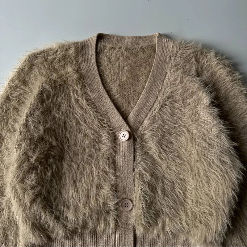 Custom Women's Winter Cardigan Sweater Women Ladies Cardigans for Women Fur Cardigan